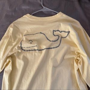 Yellow Long Sleeve Vineyard Vines Whale Tee